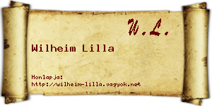 Wilheim Lilla névjegykártya